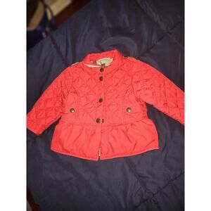 Burberry London baby quilted buttom up jacket red 12 m
